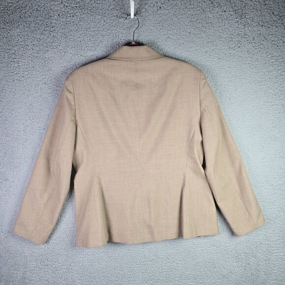 VTG Jones New York Womens Blazer 12 Beige Wool Blend Checkerboard Classic - Picture 4 of 16